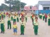 SD Negeri 1 kayu labu setiap hari Jumat pagi senam rutin bersama siswa-siswi anak Indonesia Hebat